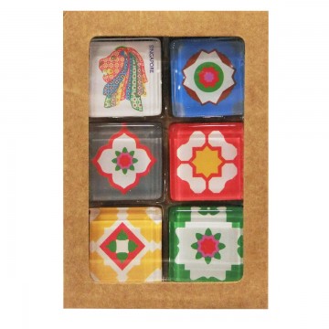 GLASS MAGNET PERANAKAN (SQUARE)
