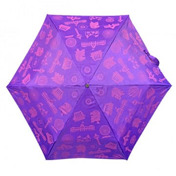 FOLDABLE UMBRELLA MOTIF PURPLE (LIGHTWEIGHT & UV COATED)